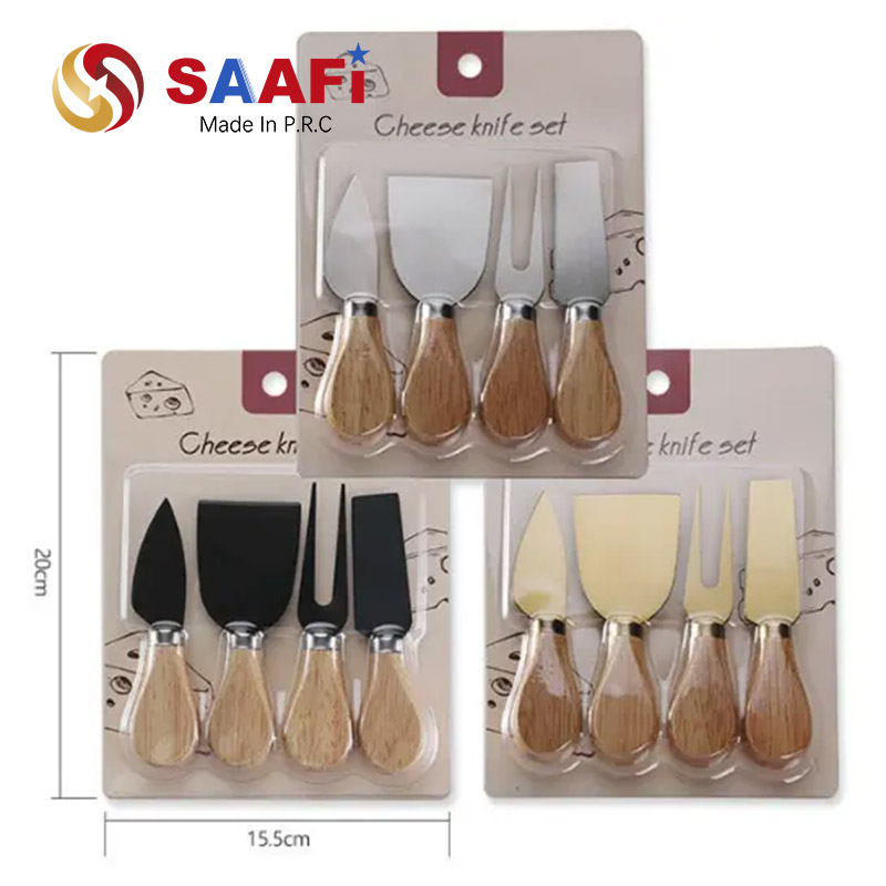 4pcs Cheese Knives Set with Wooden Handle