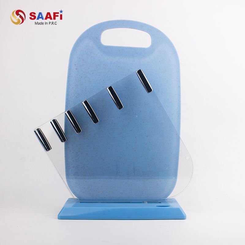 Multi-Functional Cutting Board with Acrylic Knife Holder – Kitchen Organization & Storage Solution