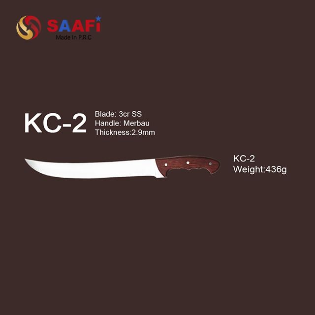 Curved Blade Stainless Steel Chef Knife with Merbau Wood Handle – Professional Kitchen Knife