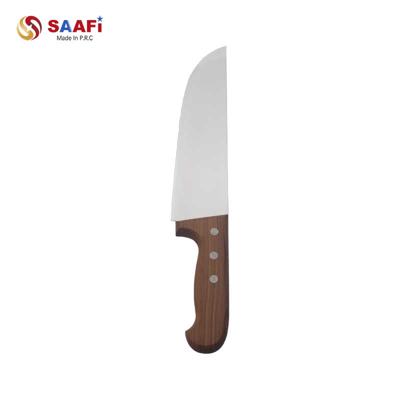 3Cr Stainless Steel Kitchen Chopper with Triple-Riveted Wooden Grip