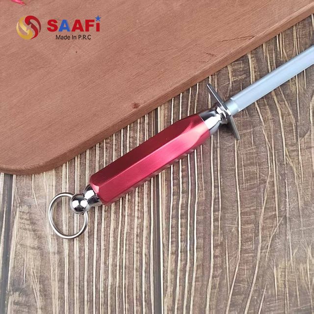 Aluminum Handle Honing Steel – Professional Knife Sharpening Rod for Kitchen Use