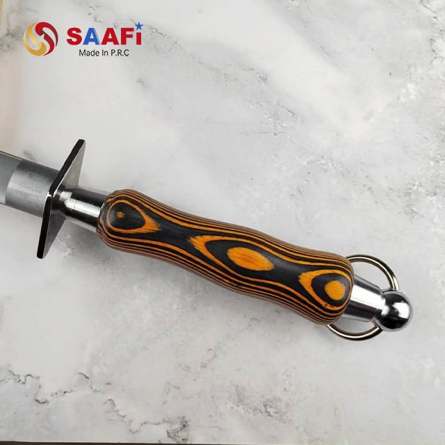 Professional Stainless Steel Sharpening Rod with Wooden Handle