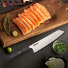 Hammered Kiritsuke Chef Knife with Wooden Handle – Japanese Style Stainless Steel Multipurpose Kitchen Knife