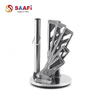 Rotating Stainless Steel Knife Block with Modern Slot Design for Kitchen Organization