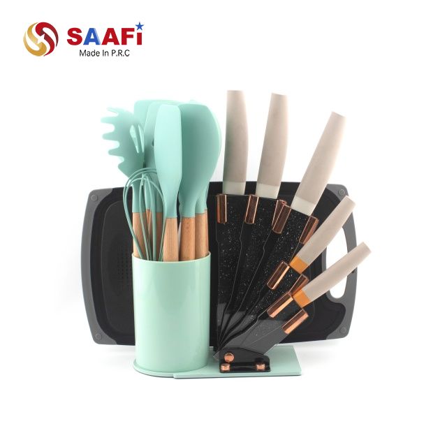 Modern Kitchen Knife Block with Utensil Holder – Space-Saving Knife Storage Stand