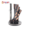 Modern Acrylic & Stainless Steel Knife Holder – Rotating Block with Custom Logo Options