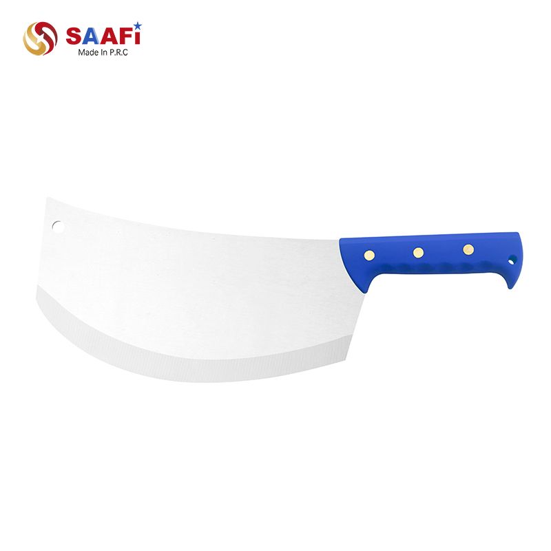 Professional Heavy-Duty Cleaver Series with Color-Coded Plastic Handles – Curved, Square, Round, Flat Wide & Deep Curve Blades