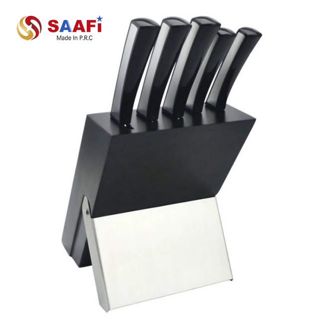 Modern Knife Block with Stainless Steel Base And Multi-Slot Design for Kitchen Storage