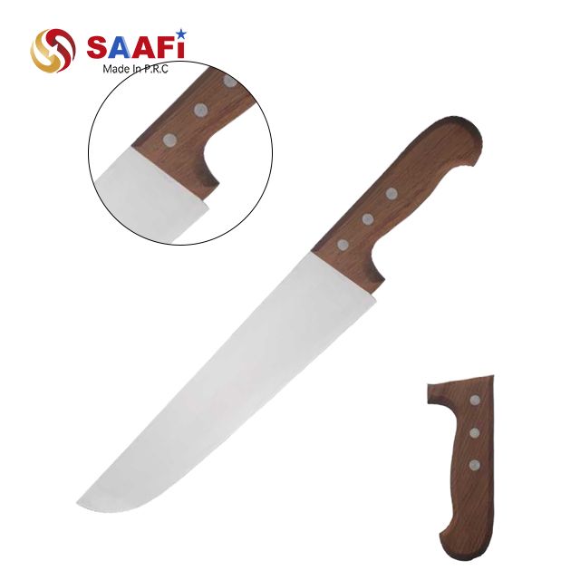 3Cr Stainless Steel Kitchen Chopper with Triple-Riveted Wooden Grip