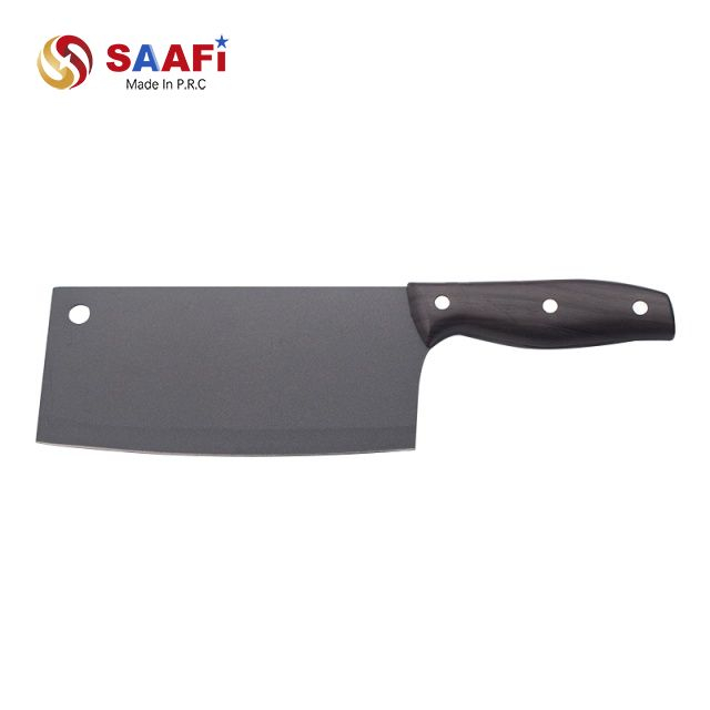 Professional Stainless Steel Cleaver Knife with Ergonomic Wooden Handle for Kitchen Use