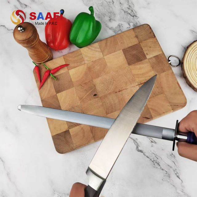 Professional Knife Honing Steel with Durable Blue Plastic Handle