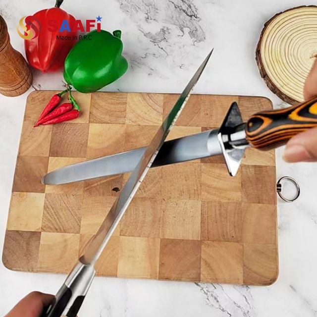 Professional Stainless Steel Sharpening Rod with Wooden Handle