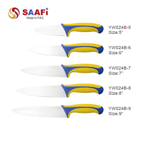Plastic Handle Chef Knife Set 5–9 Inch Stainless Steel Kitchen Knives