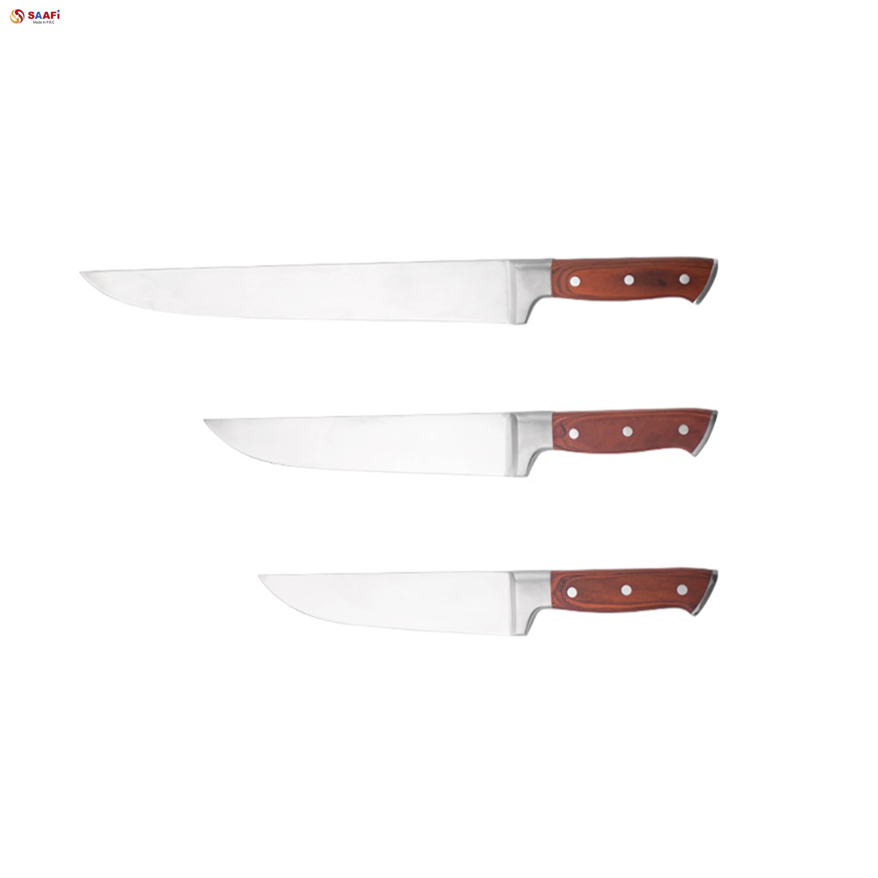 Professional Chef Knives with Merbau Wooden Handle – 14″ To 20″ Stainless Steel Blades