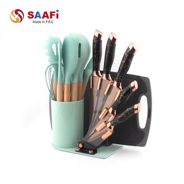 Modern Kitchen Knife Block with Utensil Holder – Space-Saving Knife Storage Stand