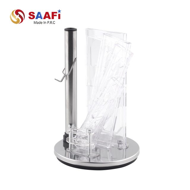 Stainless Steel Knife Holder with Transparent Acrylic Slots | Modern Kitchen Knife Block