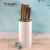 Modern Knife Block Holder with Wooden Top – Stylish Kitchen Knife Organizer