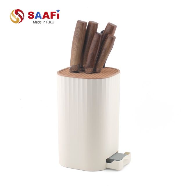 Universal Knife Block with Removable Top – Compact Plastic Knife Holder for Kitchen Organization