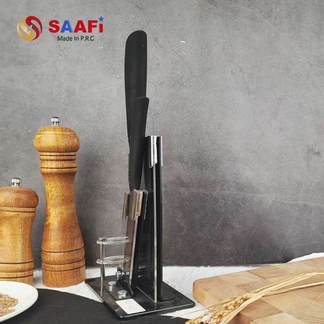 Acrylic Knife Display Stand with Adjustable Holder – Durable Countertop Knife Rack for Retail & Kitchen Use