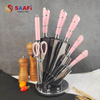 Stainless Steel Rotating Knife Block with Transparent Acrylic Slots