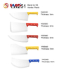 Professional Heavy-Duty Cleaver Series with Color-Coded Plastic Handles – Curved, Square, Round, Flat Wide & Deep Curve Blades