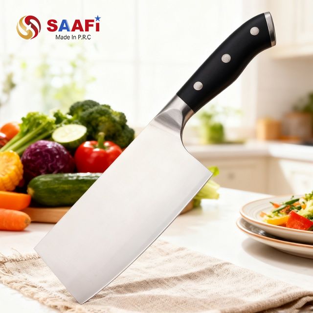 Heavy Duty Stainless Steel Cleaver Knife with Ergonomic Handle for Kitchen Use