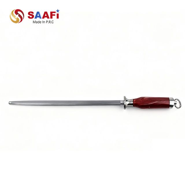Premium Knife Honing Rod with Hardwood Handle – Stainless Steel Sharpening Tool for Chefs