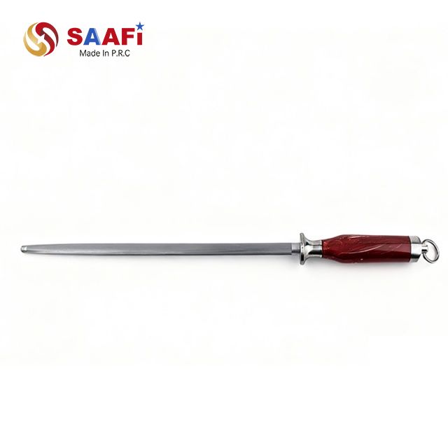Premium Knife Honing Rod with Hardwood Handle – Stainless Steel Sharpening Tool for Chefs