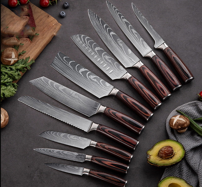 Professional Kitchen Damascus Knives