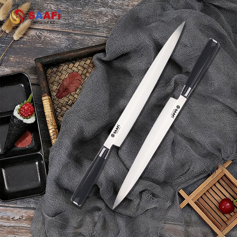 Stainless Steel Slicing Knife with Ergonomic Handle – Japanese Style Long Blade Kitchen Knife