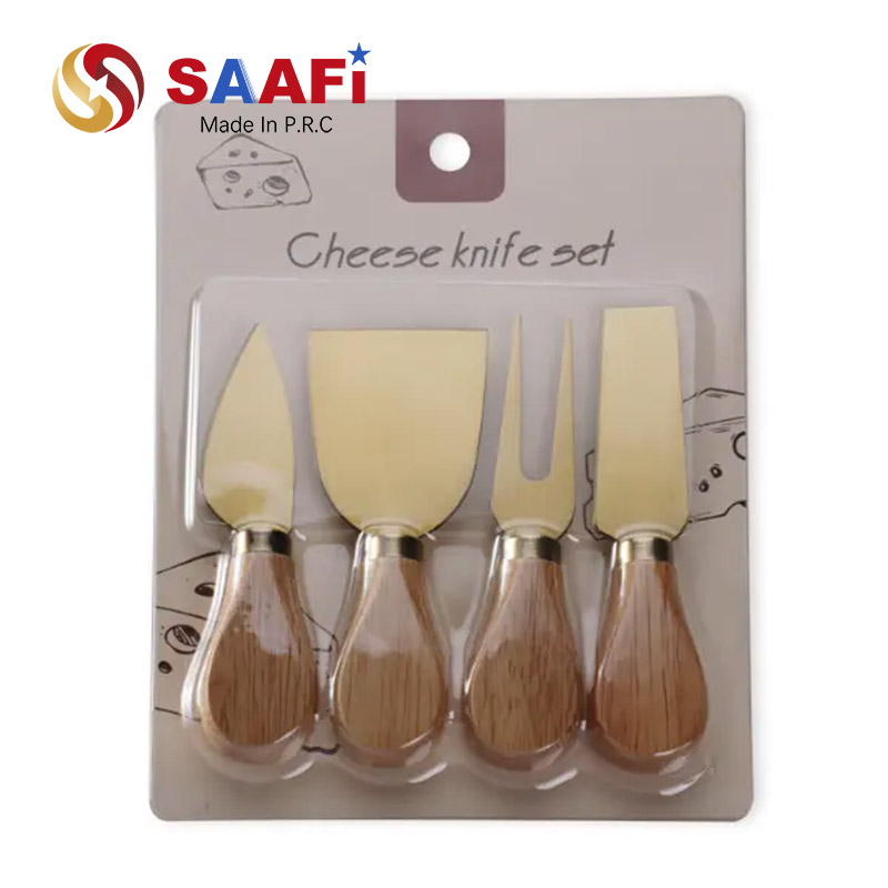 4pcs Cheese Knives Set with Wooden Handle