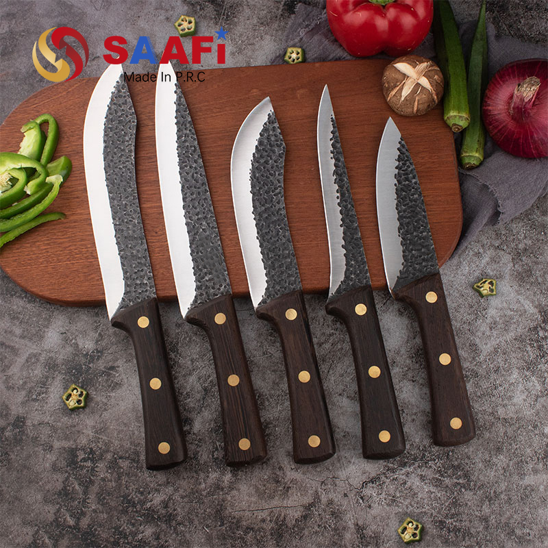 Black Coating Chef Knife with Wenge Wood Handle