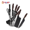 Stainless Steel Knife Holder with Transparent Acrylic Slots | Modern Kitchen Knife Block