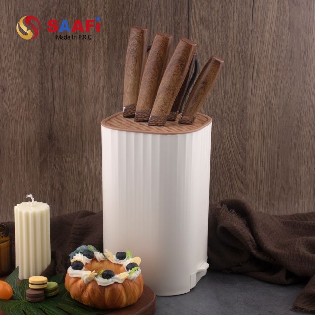 Universal Knife Block with Removable Top – Compact Plastic Knife Holder for Kitchen Organization