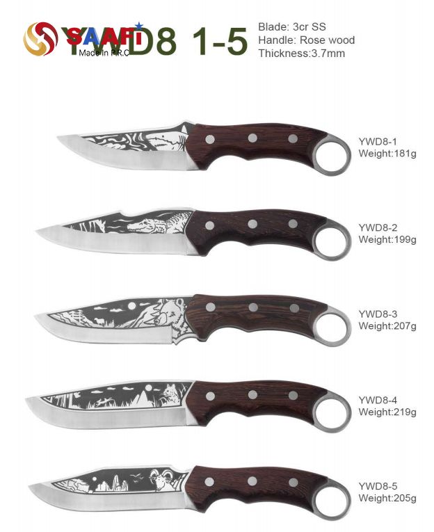 Fixed Blade Hunting Knife with Rosewood Handle | 3Cr Stainless Steel Outdoor Knife