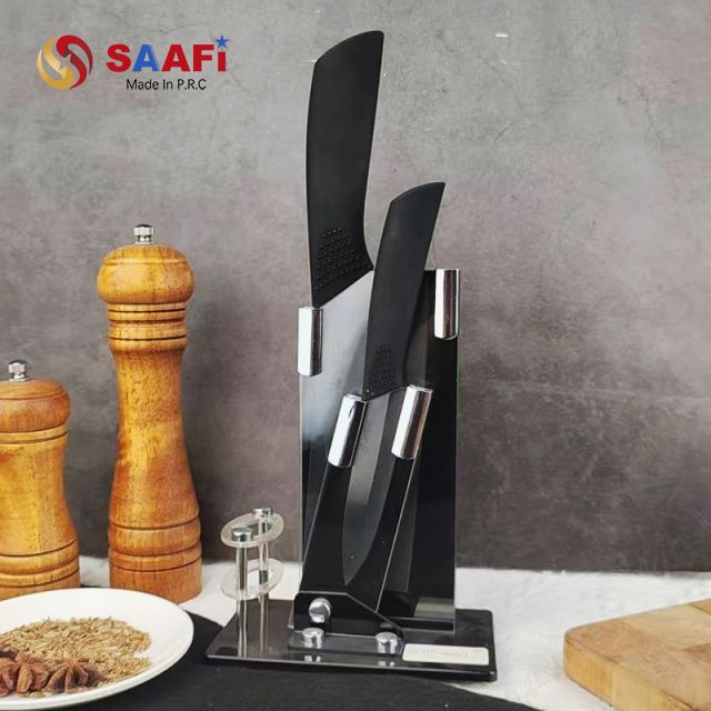 Acrylic Knife Display Stand with Adjustable Holder – Durable Countertop Knife Rack for Retail & Kitchen Use