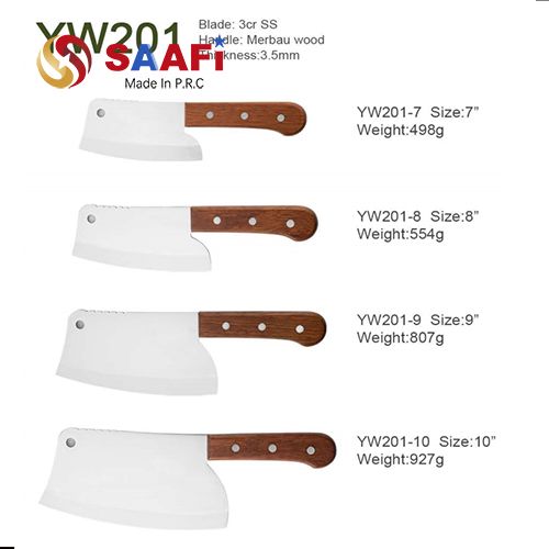 Heavy-Duty Meat Cleavers with Merbau Wood Handle (7″–10″)