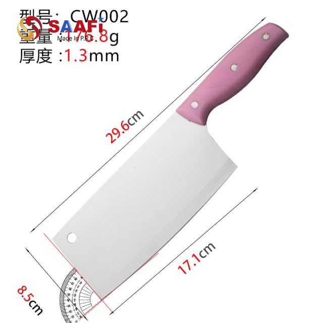 Professional Stainless Steel Cleaver Knife with Ergonomic Plastic Handle – Lightweight Kitchen Chopper