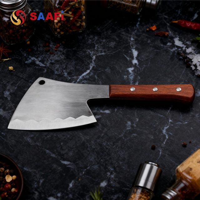 Heavy-Duty Butcher Cleaver with Wooden Handle – 6.8mm Thick Blade for Effortless Meat Cutting