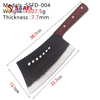Heavy-Duty Butcher Cleaver with Wooden Handle – 7.7mm Thick Blade for Meat Processing