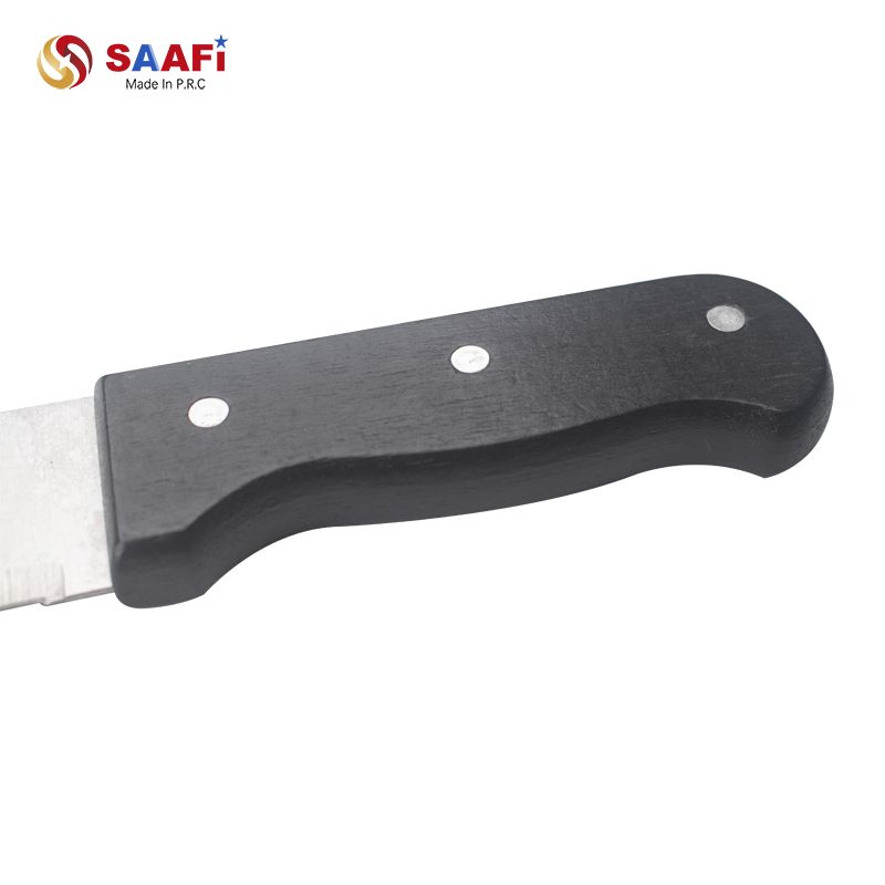 Professional Stainless Steel Kitchen Machete with Black Handle