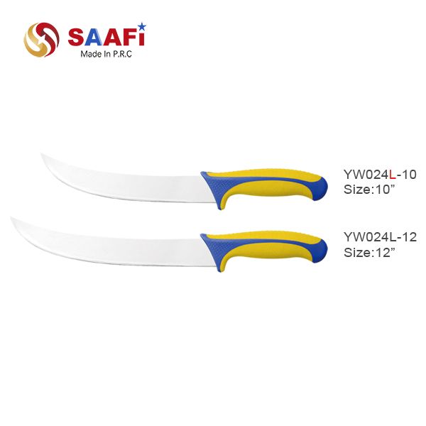 Professional Curved Butcher Knife with Non-Slip Plastic Handle – 10 & 12 Inch