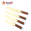 Gold Coating Chef Knife with Wood Handle
