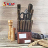 Wooden Knife Block Holder for Kitchen Knives – Durable Countertop Storage Organizer