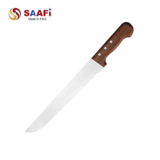 Serrated Butcher Knives with Wooden Handle – Stainless Steel Blades in 16″ & 18″