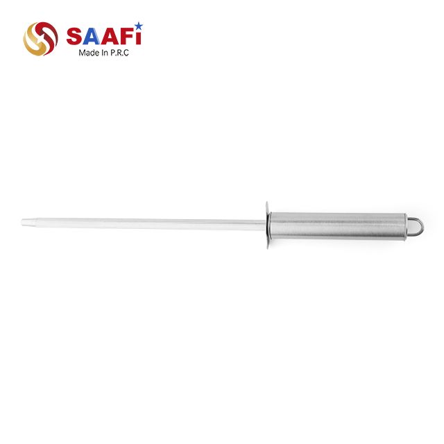 Stainless Steel Knife Sharpening Rod with Ergonomic Handle – Lightweight 19cm Honing Steel