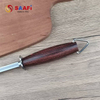 Professional Stainless Steel Honing Steel with Wood Grain Plastic Handle – Kitchen Knife Sharpening Rod
