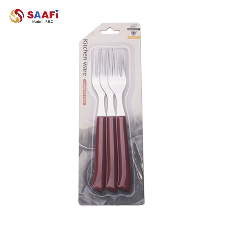 4-Piece Stainless Steel Fork Set with Plastic Handle | Household Cutlery for Kitchen & Dining