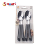 4 Piece Stainless Steel Spoons Set with Plastic Handles – Blister Card Cutlery Set for Home & Kitchen