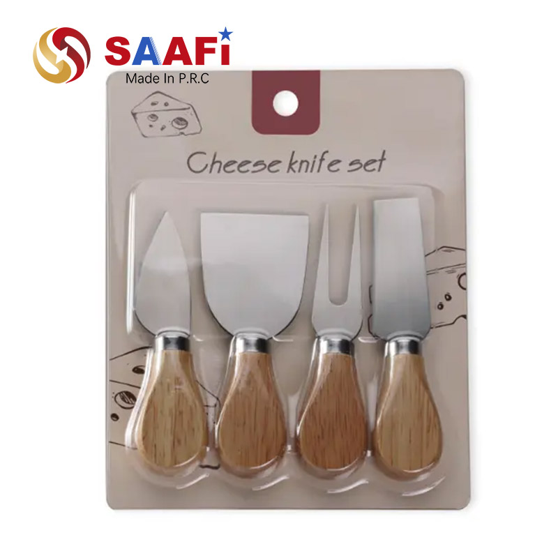 4pcs Cheese Knives Set with Wooden Handle